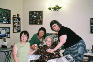 My sisters and I with our Grandma Pribbenow in 2008.
