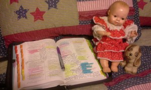 A few touch points in my life: My Bible, my favorite doll from childhood, and Sad Sack -- again, a toy from my childhood.